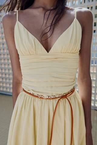 Robe ballon fronces - Jaune