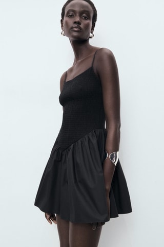 Robe combinée à fronces - Noir