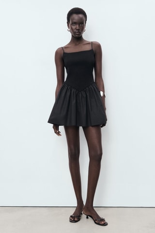 Robe combinée à fronces - Noir