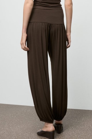 Pantalon ballon taille élastique - Marron