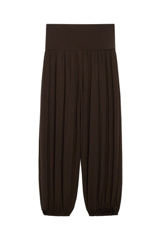 Pantalon ballon taille élastique - Marron