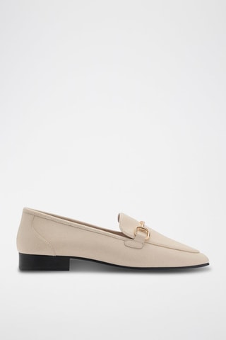 Mocassins cuir boucle - Blanc