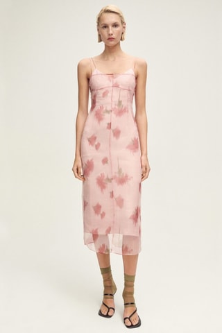 Robe combinée imprimé fleuri - Rose