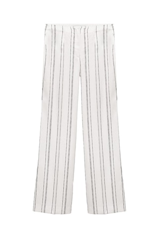 Pantalon droit à rayures - Blanc