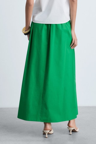 Jupe coton évasée - Vert