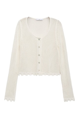 Cardigan crochet boutons - Blanc