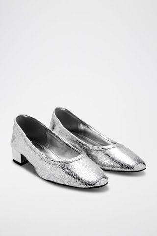 Chaussures craquelées talon - Argenté