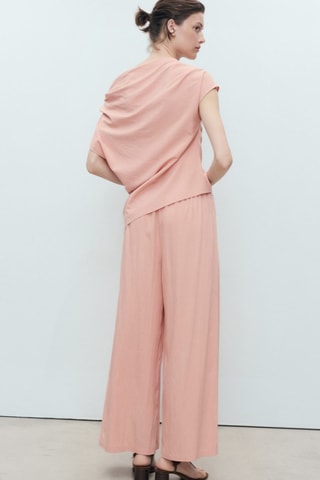 Pantalon palazzo à pinces - Rose