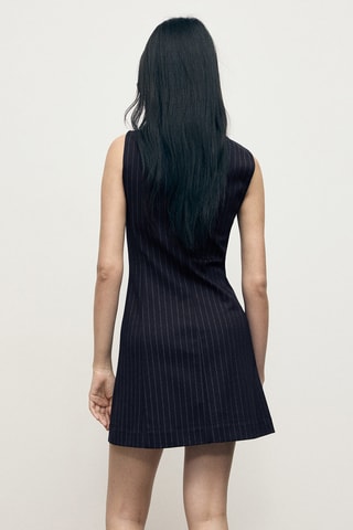 Robe col bateau à rayures tennis - Bleu marine