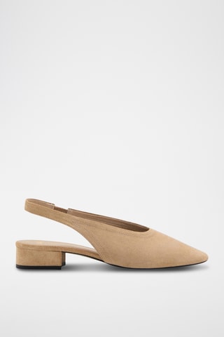 Chaussures cuir talon bloc - Beige