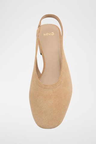 Chaussures cuir talon bloc - Beige