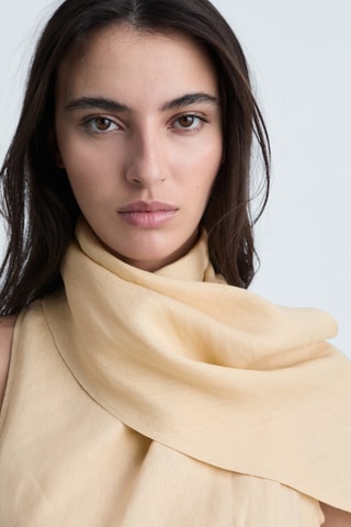 Robe lin ceinture - Beige