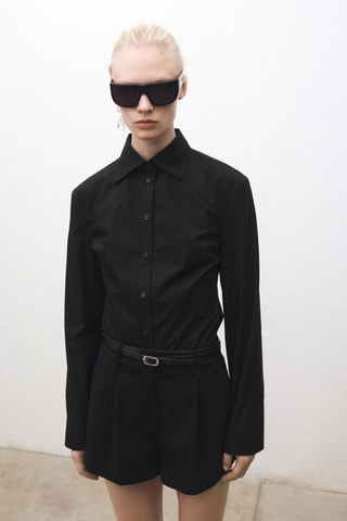 Short costume à pinces - Noir