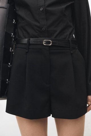 Short costume à pinces - Noir