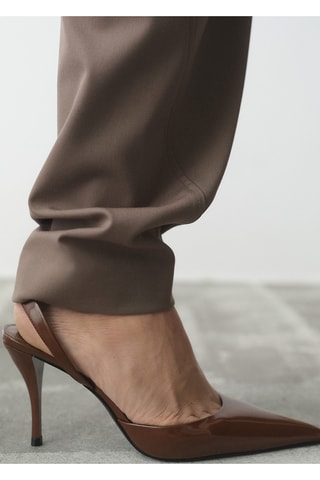 Chaussures à talons vernies bout pointu - Marron