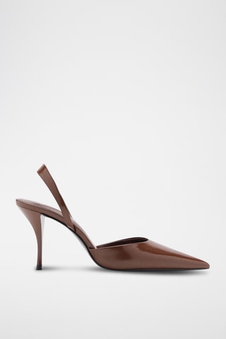 Chaussures à talons vernies bout pointu - Marron