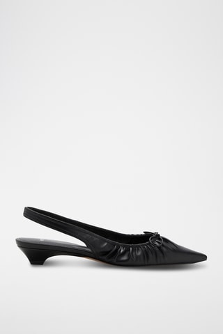 Chaussures talon froncé nœud - Noir