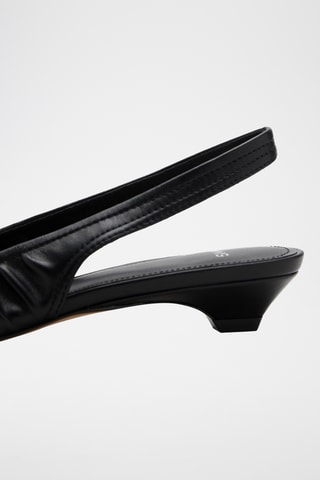 Chaussures talon froncé nœud - Noir