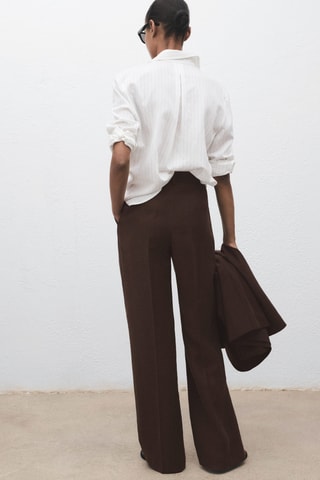 Pantalon droit costume lyocell - Marron
