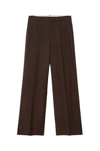 Pantalon droit costume lyocell - Marron