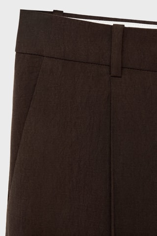 Pantalon droit costume lyocell - Marron