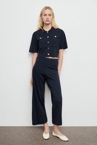 Veste maille manches courtes - Bleu