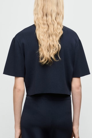 Veste maille manches courtes - Bleu