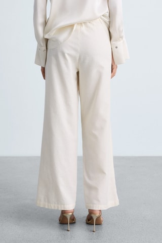 Pantalon droit brodé - Blanc