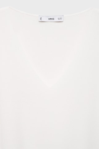 Top en maille col V - Blanc