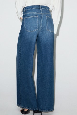 Jean large taille croisée normale - Bleu