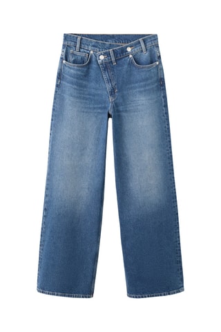 Jean large taille croisée normale - Bleu