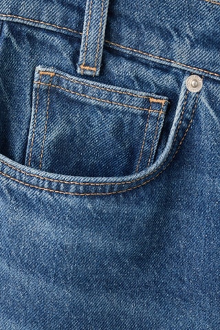 Jean large taille croisée normale - Bleu