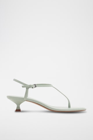 Sandales lanières talon kitten heel - Vert