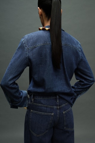Chemise en jean nœud - Bleu