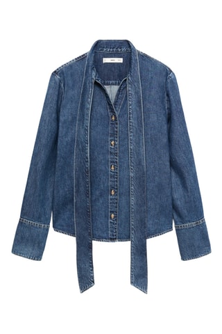 Chemise en jean nœud - Bleu