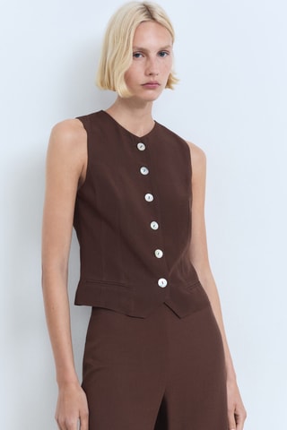Gilet costume boutons - Marron