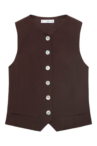Gilet costume boutons - Marron