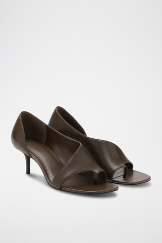 Sandales cuir asymétriques - Kaki