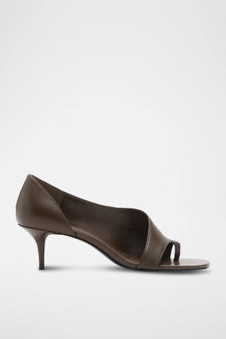 Sandales cuir asymétriques - Kaki