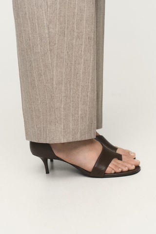 Sandales cuir asymétriques - Kaki