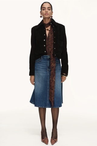 Jupe midi denim - Bleu