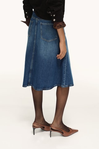 Jupe midi denim - Bleu