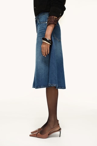 Jupe midi denim - Bleu