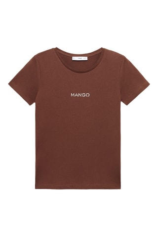 T-shirt logo en coton - Marron