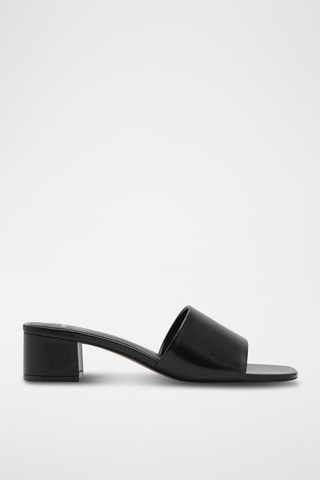 Sandales lanière à talon bloc - Noir