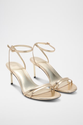 Sandales talon à brides - Doré