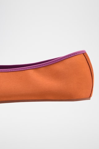 Ballerines en satin passepoil contrasté - Orange