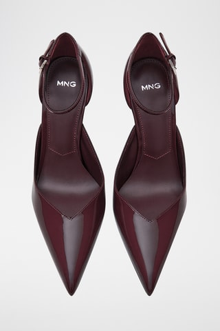 Chaussures cuir semelle compensée incurvée - Bordeaux