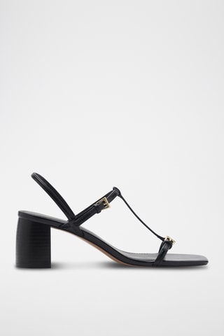 Sandales talon à brides boucle - Noir