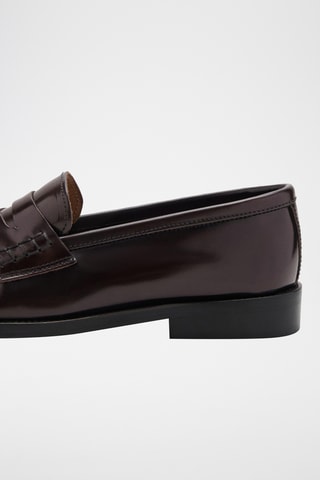 Mocassins cuir froncé - Marron